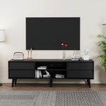 Load image into Gallery viewer, 63 Inch TV Stand Features Vintage-style and Bevel Design