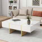 Load image into Gallery viewer, Minimalist High Gloss Coffee Table with 2 Drawers