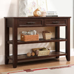Load image into Gallery viewer, Mid-Century 42'' Console Sofa Table with 2 Storage Drawers & 2 Tiers Shelves
