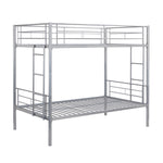 Load image into Gallery viewer, Modern Silver Metal Bunk Bed with Sturdy Structure and Space-Saving Design
