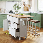 Load image into Gallery viewer, Farmhouse Kitchen Island Set Dining Table with Drop Leaf and 2 Seatings

