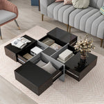 Load image into Gallery viewer, Unique Design Black Coffee Table with 4 Hidden Storage Compartments
