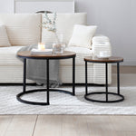Load image into Gallery viewer, Set of 2 Nesting Side Round  End Table  Metal Frame Coffee Table
