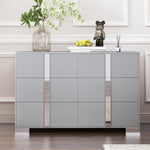 Load image into Gallery viewer, Elegant Modern Mirrored Storage Cabinet 6 Drawers Dresser with Metal Foot
