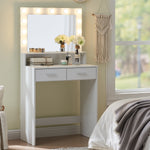 Load image into Gallery viewer, White Vanity Desk with Mirror and 3 Lighting Modes Adjustable
