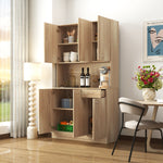 Load image into Gallery viewer, 70.87&#39; Tall Wardrobe &amp; Kitchen Cabinet with 6-Doors 1-Open Shelves
