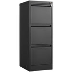 Load image into Gallery viewer, Durable Metal 3 Drawer Black File Cabinet with Lock for Office Storage