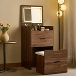 Load image into Gallery viewer, 3 in 1  Compact Makeup Vanity Desk with Flip Top Mirror 3 Drawers
