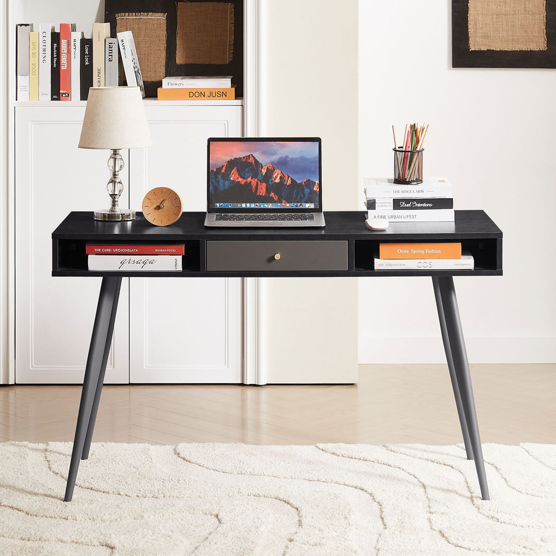 Modern Multifunctional Writing Study Computer Desk with USB Ports & Power Outlet