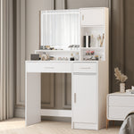 Load image into Gallery viewer, White Vanity Desk with Mirror &amp; 3 Lighting Modes Adjustable Brightness
