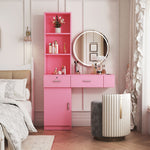 Load image into Gallery viewer, Modern Simple Multi-Layer Storage Space Pink Makeup Vanity Table
