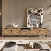 Entertainment Center Wood 78' TV Stand with Storage