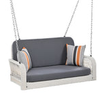 Load image into Gallery viewer, White &amp; Grey 2 Seater Hanging Bench Swing With Chains
