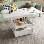 Load image into Gallery viewer, 3 in 1 Deformed Coffee Tables with Storage Cabinet for Living Room Dining Room

