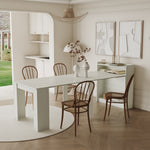 Load image into Gallery viewer, Modern Extendable MDF White Dining Table with Storage
