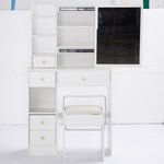 Load image into Gallery viewer, 29.2&#39; Small Space Left Drawer Desktop Vanity Table With Cushioned Stool
