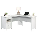 Load image into Gallery viewer, White Finish L-Shaped Desk with Drawer
