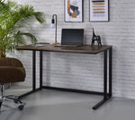 Load image into Gallery viewer, Walnut and Black Writing Desk with USB Port
