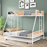 Load image into Gallery viewer, Metal Twin over Full Bunk Bed with Trundle Safety Guardrail
