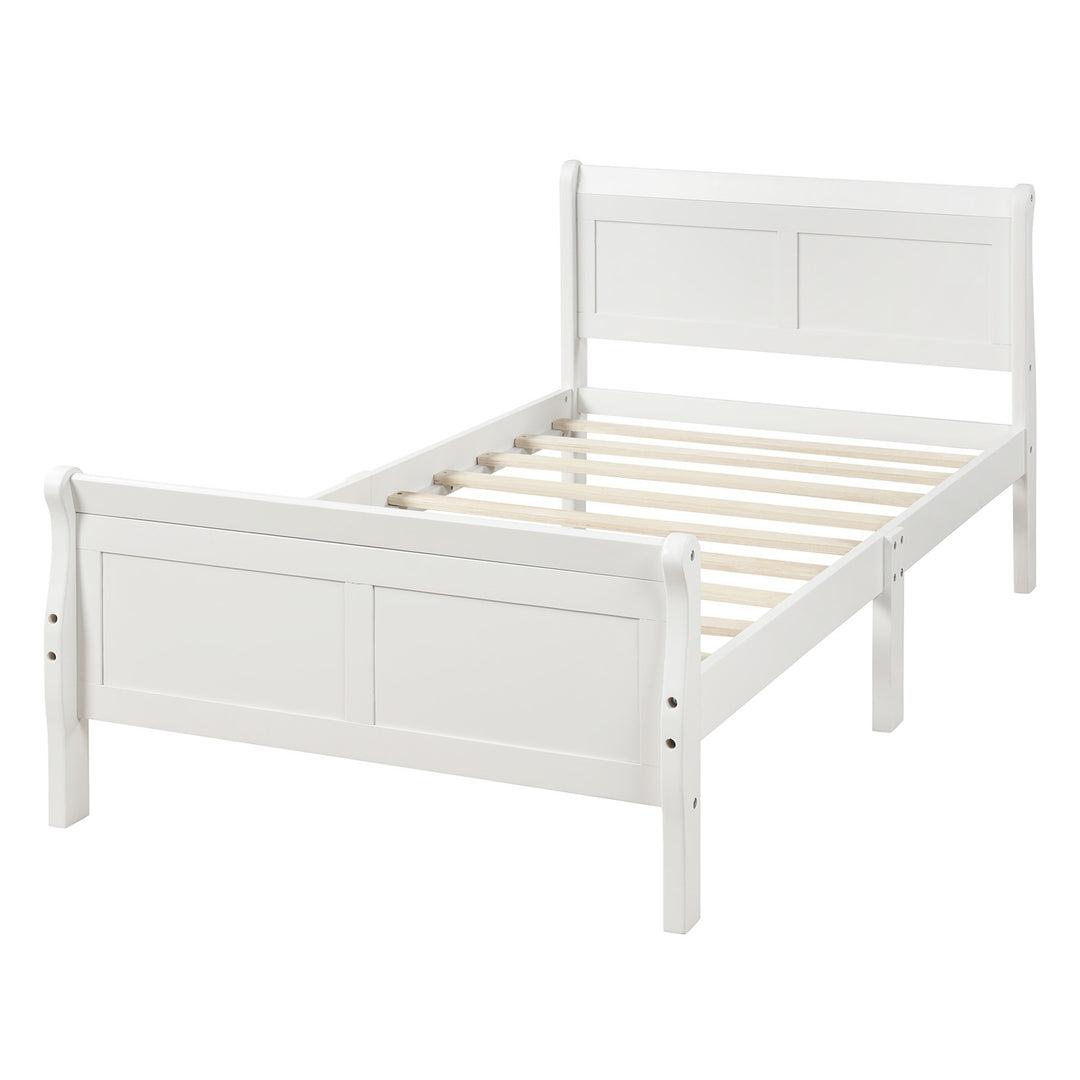 Minimalist White Solid Wood Platform Bed