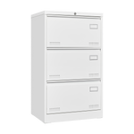 Load image into Gallery viewer, Contemporary 3 Drawer White Metal Lateral File Cabinet with Lock
