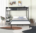 Load image into Gallery viewer, Metal Twin over Full Bunk with Shelves &amp; Grid Panel
