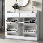 Load image into Gallery viewer, Modern Multifunctional 2-Tier Shoe Storage Organizer with Drawer 4 Flip Drawers
