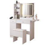 Load image into Gallery viewer, Makeup Vanity Desk with Lighted Mirror &amp; Power Outlet
