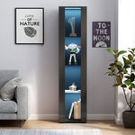 Load image into Gallery viewer, Black Side Cabinet With Aluminum Strip Lamp Large Storage Space
