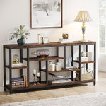 Load image into Gallery viewer, 70.9&#39; Extra Long 3-Tier Sofa Table Industrial Console Table with Storage Shelves
