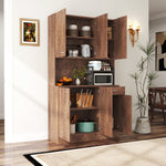 Load image into Gallery viewer, 70.87&#39; Tall Wardrobe &amp; Kitchen Cabinet with 6-Doors 1-Open Shelves and 1-Drawer
