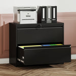 Load image into Gallery viewer, Modern 2 Drawer Lateral Metal File Cabinet with Lock

