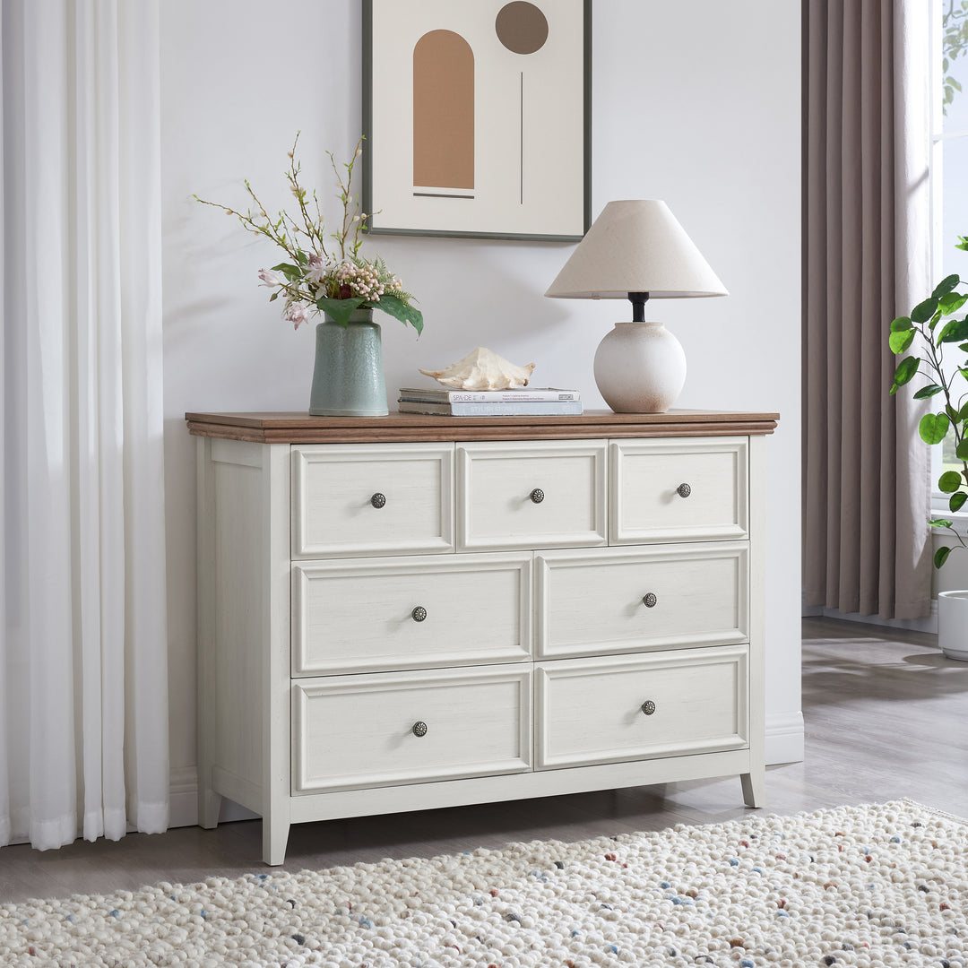 Modern Farmhouse 7 Drawers Dresser Cabinet