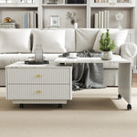 Load image into Gallery viewer, Extendable Coffee Table with with 2 Drawers and with 6 Wheels

