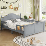 Load image into Gallery viewer, Wood Full Platform Gray Kids Bed with Headboard &amp; Footboard
