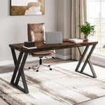 Load image into Gallery viewer, 55 Inches Modern Writing Desk with Z-Shaped Metal Legs
