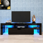 Load image into Gallery viewer, Modern 20 Colors LED Black TV Stand w/Remote Control Lights
