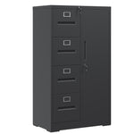 Load image into Gallery viewer, Sleek Black Metal Storage Vertical Filing Cabinet with Lock
