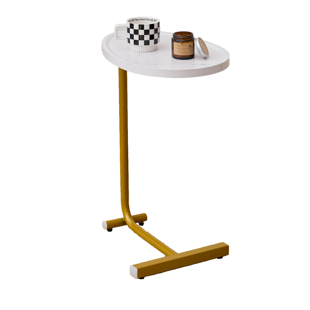 Modern Versatile White C-shaped Side Table Set