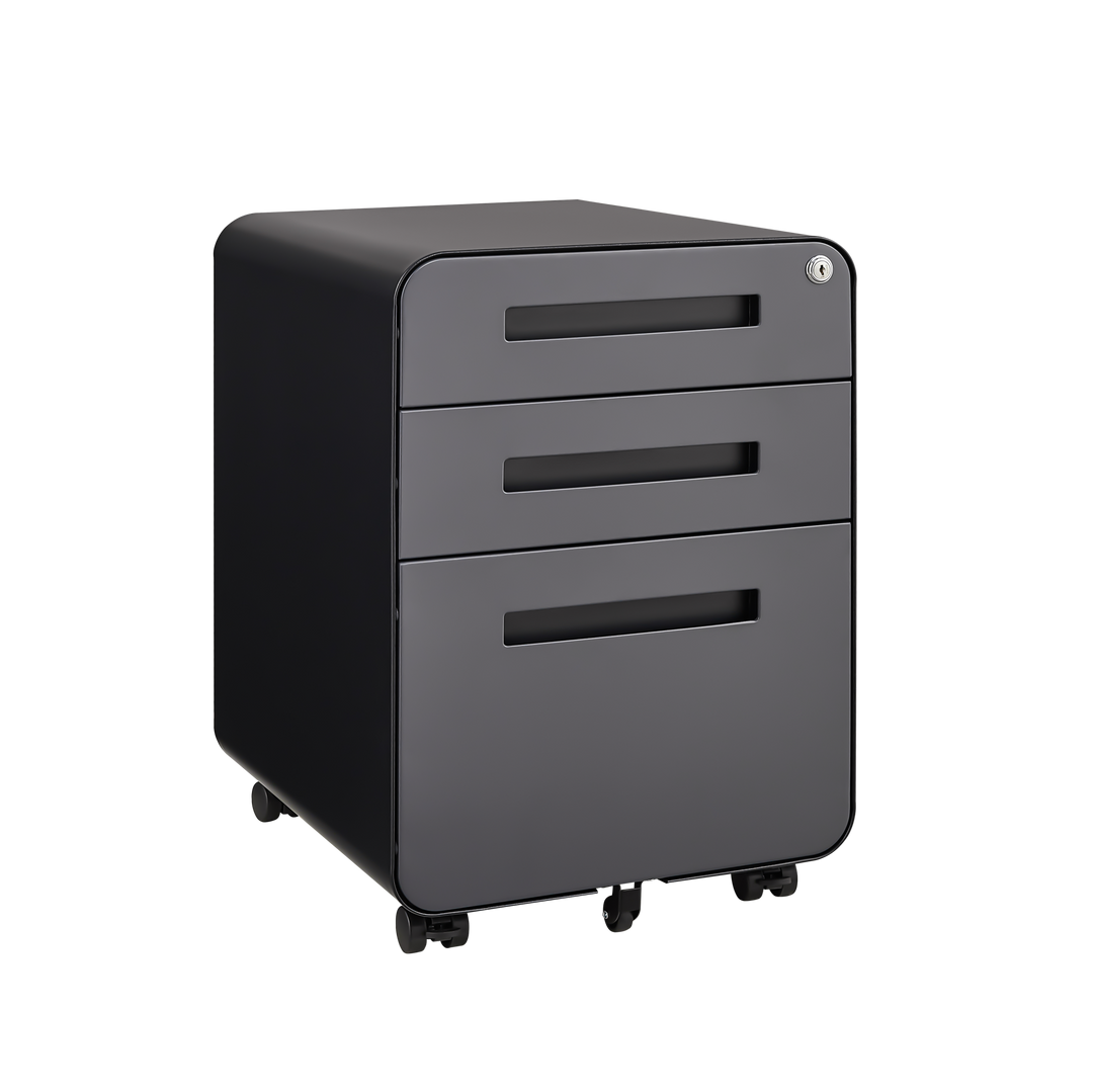 Simple Multifunctional Rounded 3 Drawer Mobile Filing Cabinet