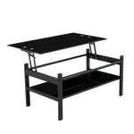 Load image into Gallery viewer, Modern Simple Lift Top Coffee Table with 2-Layer Tempered Glass
