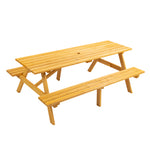Load image into Gallery viewer, 8 Person Brown Wooden Outdoor Camping Picnic Table with 2 Seats

