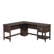 Brown Engineered Wood Finish L-Shaped Desk With File drawer