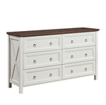 Load image into Gallery viewer, Farmhouse Wood Rustic Wide 6 Drawers Dresser

