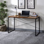 Load image into Gallery viewer, Metal Frame Writing Desk Oak &amp; Black Finish Laptop Table

