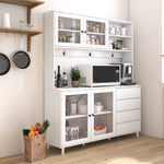 Load image into Gallery viewer, 63&#39; W Large Pantry Cabinets Storage Kitchen Cupboard with 4 Doors &amp; Microwave Shelf
