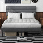 Load image into Gallery viewer, Full Size Upholstered Platform Bed Frame With Headboard
