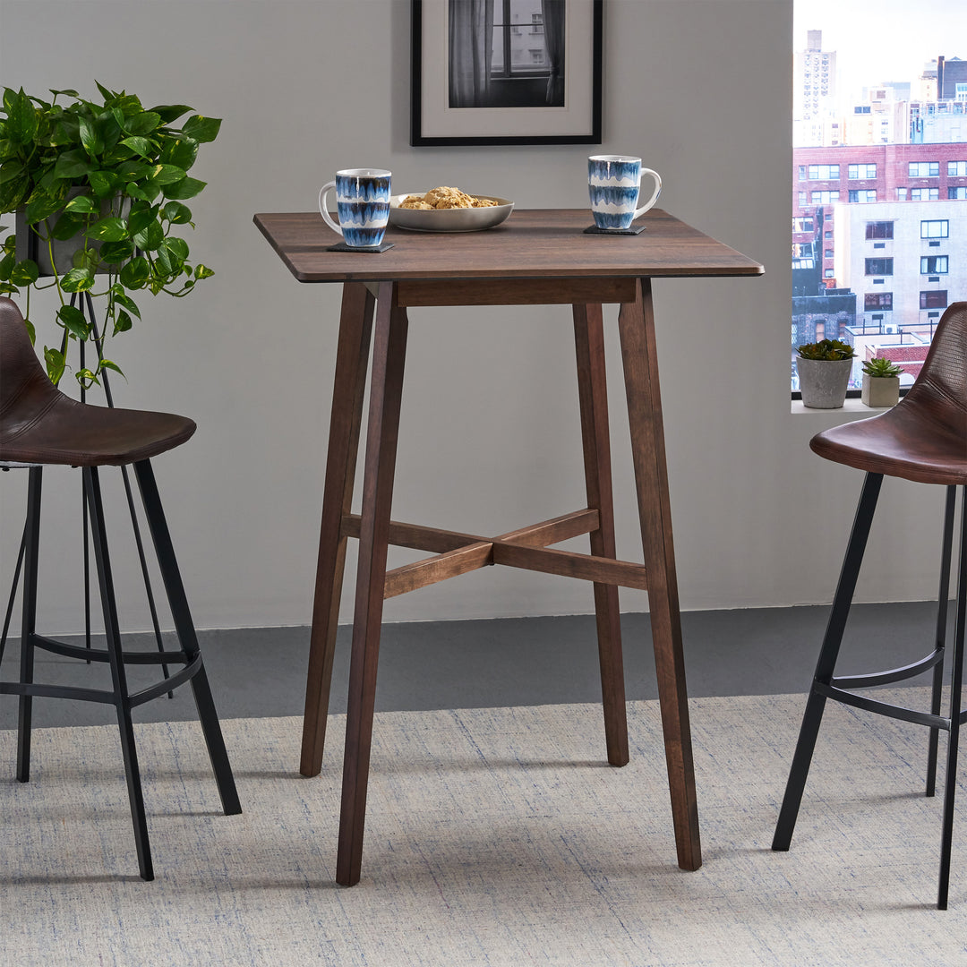Modern Walnut Finish Bar Height 42' Dining Table