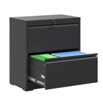Load image into Gallery viewer, Premium Black 2 Drawer Metal Lateral File Cabinet with Lock
