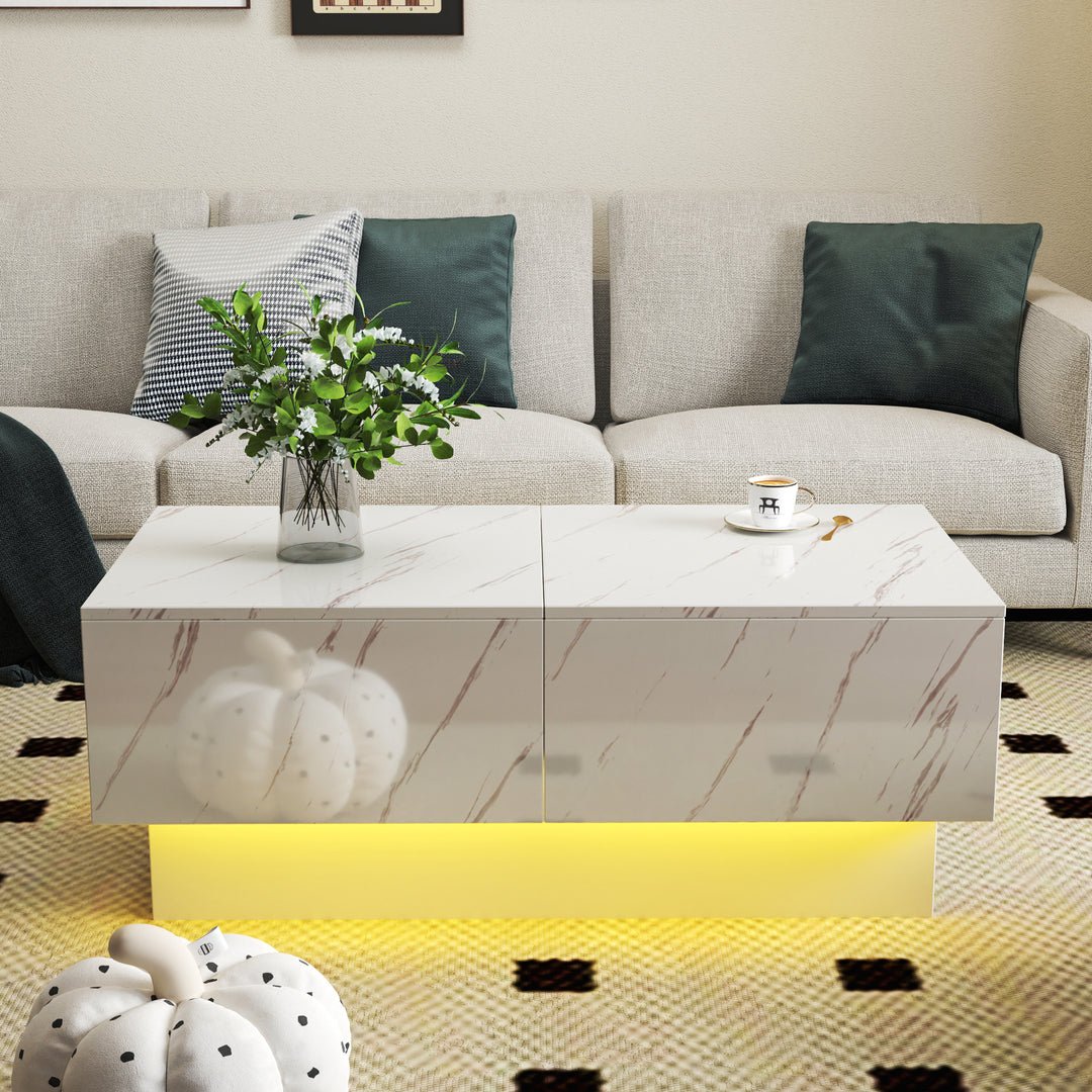 Hidden Storage Compartment Coffee Table with Sliding Tabletop